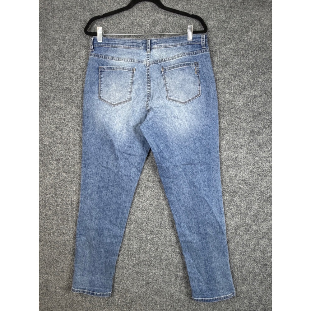 Vintage America Blues Bestie Jeans Embroidered Floral Straight Leg Denim 10 30 - Picture 11 of 12